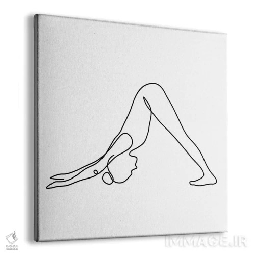 تابلو مینیمال ژست سگ سرپایین یوگا اثر باور کی - نمای پرسپکتیو محصول