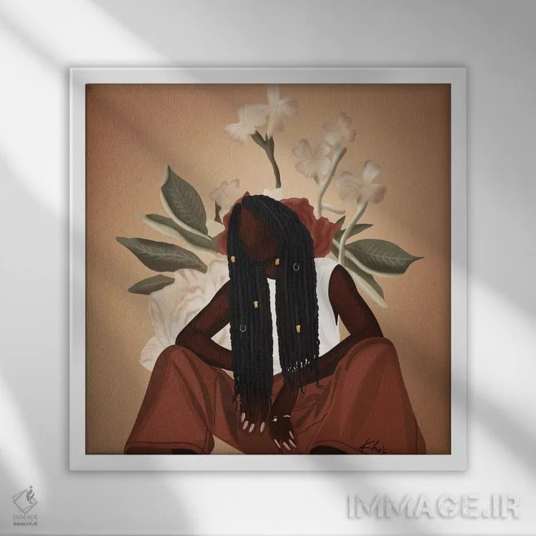 تابلو دکوراتیو روزهای خوب اثر خیا ای - نمای قابدار سفید