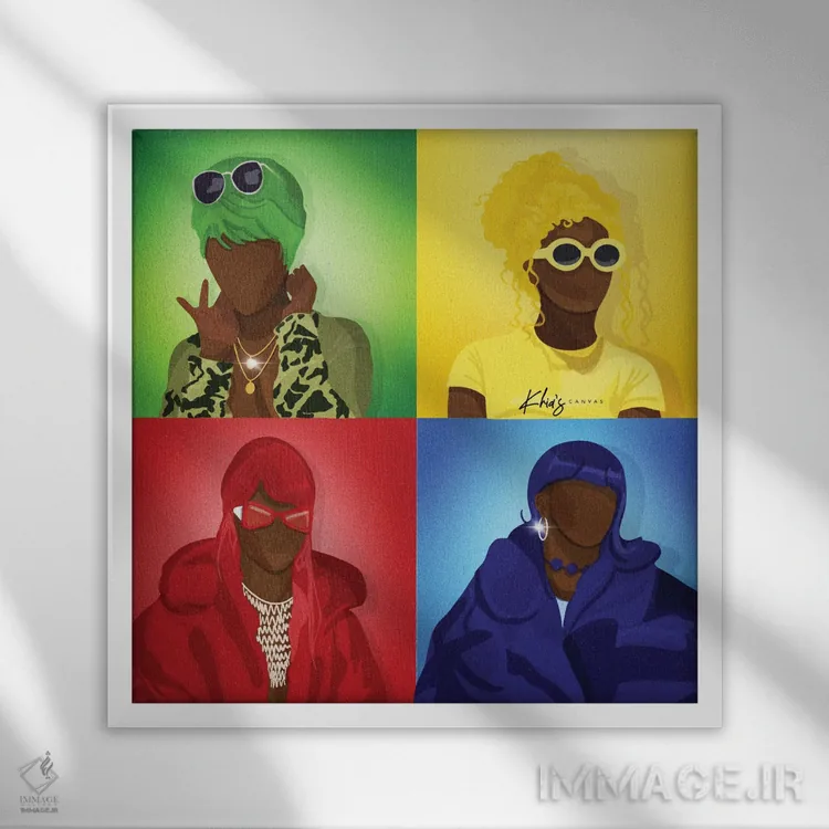 تابلو دکوراتیو دلباخته تو اثر خیا ای - نمای قابدار سفید