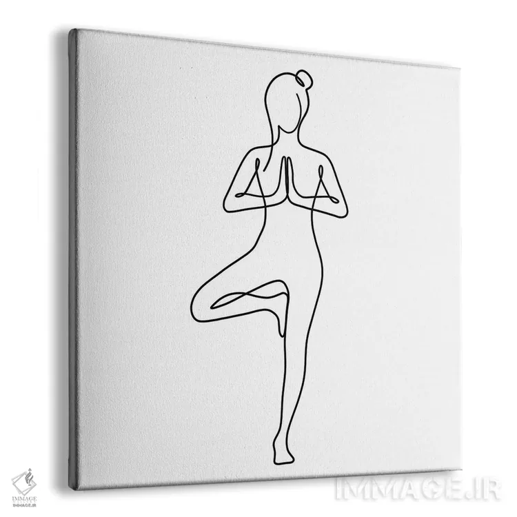 تابلو مینیمال ژست درخت یوگا اثر باور کی - نمای پرسپکتیو محصول