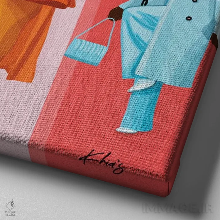 تابلو دکوراتیو رنگ شاخص اثر خیا ای - نمای نزدیک بافت بوم