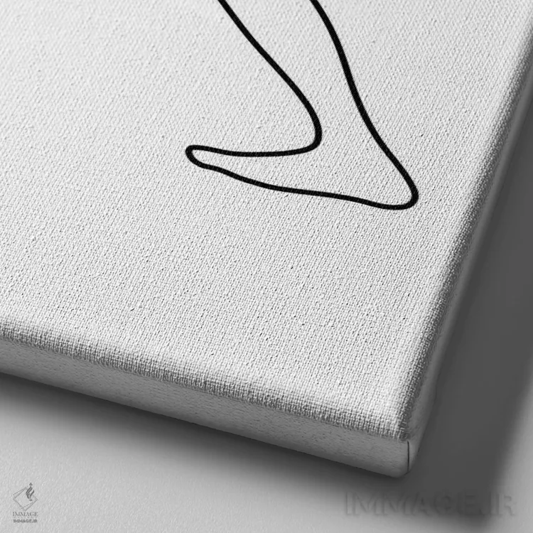 تابلو مینیمال ژست سگ سرپایین یوگا اثر باور کی - نمای نزدیک بافت بوم