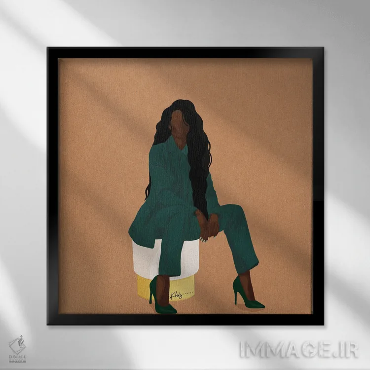 تابلو دکوراتیو رئیس شیک پوش اثر خیا ای - نمای قابدار مشکی