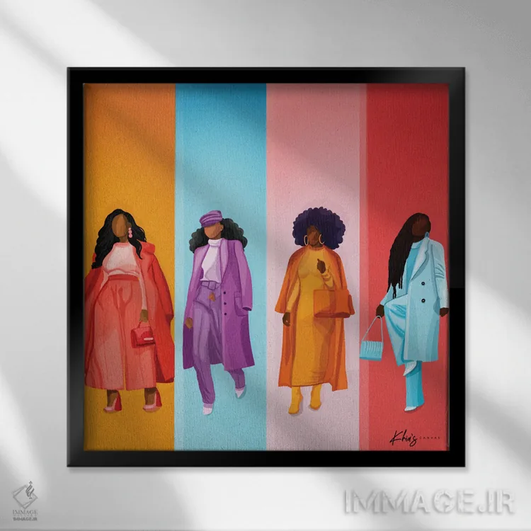 تابلو دکوراتیو رنگ شاخص اثر خیا ای - نمای قابدار مشکی