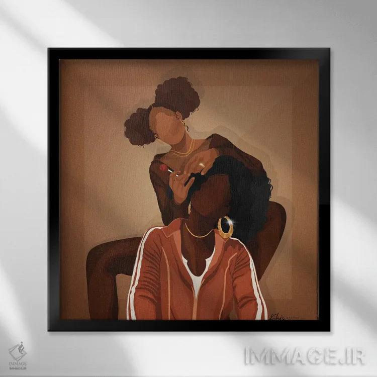 تابلو دکوراتیو آرزوهای مویی اثر خیا ای - نمای قابدار مشکی