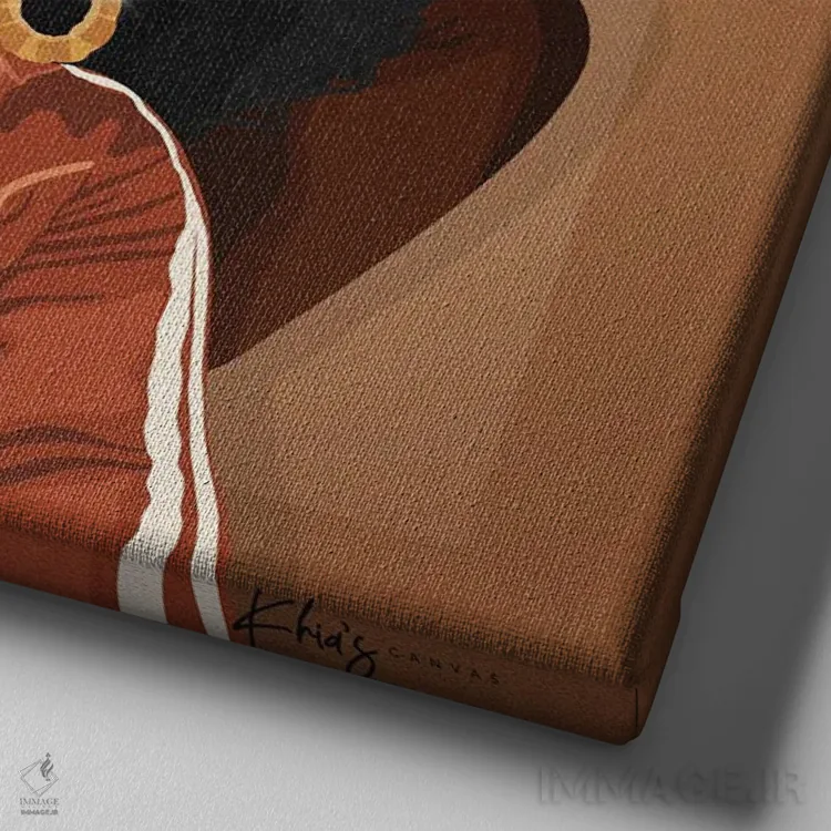 تابلو دکوراتیو آرزوهای مویی اثر خیا ای - نمای نزدیک بافت بوم