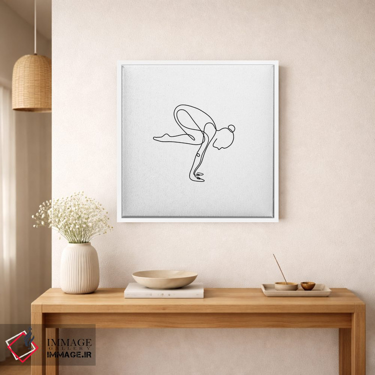 تابلو مینیمال ژست درنا یوگا اثر باور کی - D1W