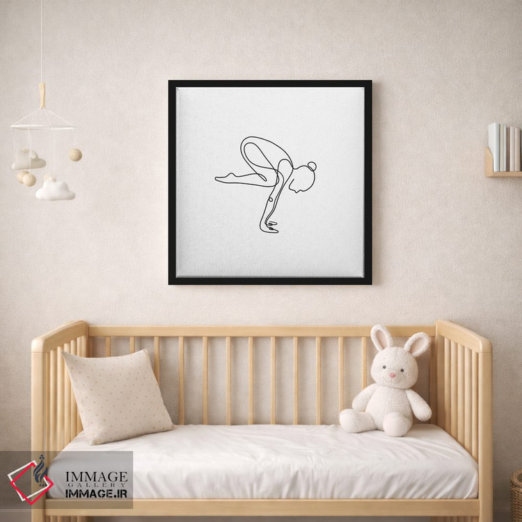 تابلو مینیمال ژست درنا یوگا اثر باور کی - D2B