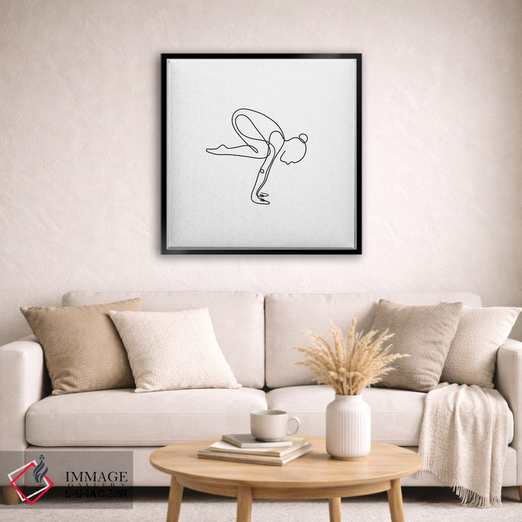تابلو مینیمال ژست درنا یوگا اثر باور کی - D5B