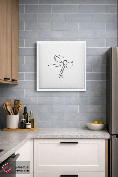 تابلو مینیمال ژست درنا یوگا اثر باور کی - D4W