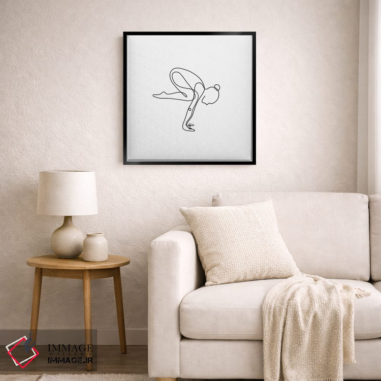 تابلو مینیمال ژست درنا یوگا اثر باور کی - D6B