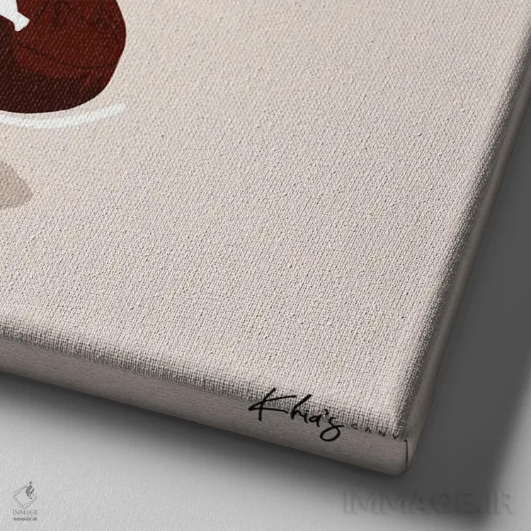 تابلو دکوراتیو ضربه شلاقی اثر خیا ای - نمای نزدیک بافت بوم