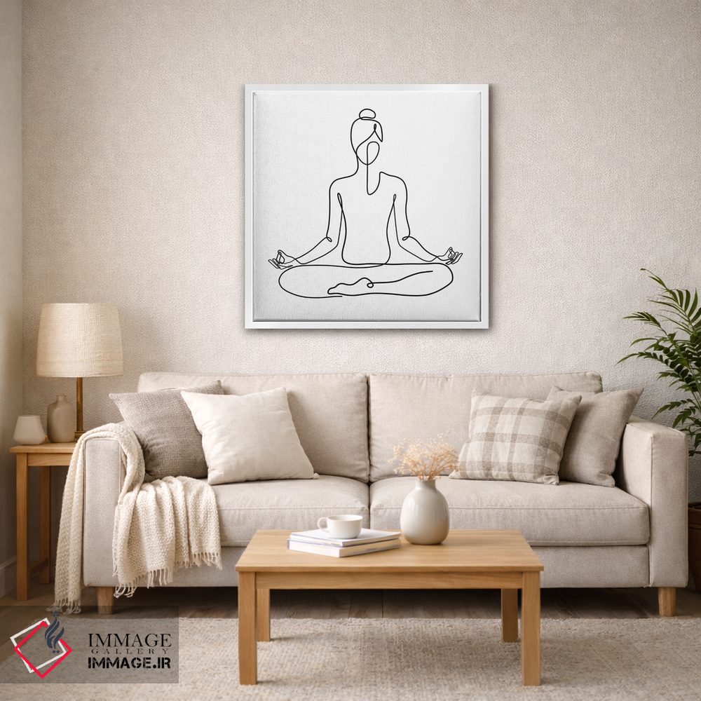 تابلو مینیمال ژست ناماسته یوگا اثر باور کی - D2W
