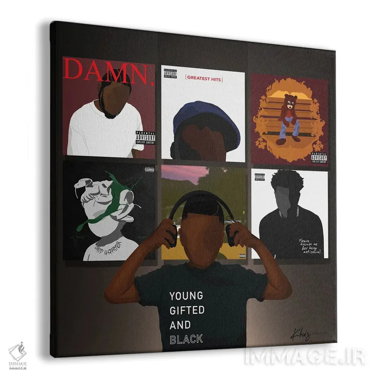 تابلو دکوراتیو قدرت موسیقی اثر خیا ای - نمای پرسپکتیو محصول