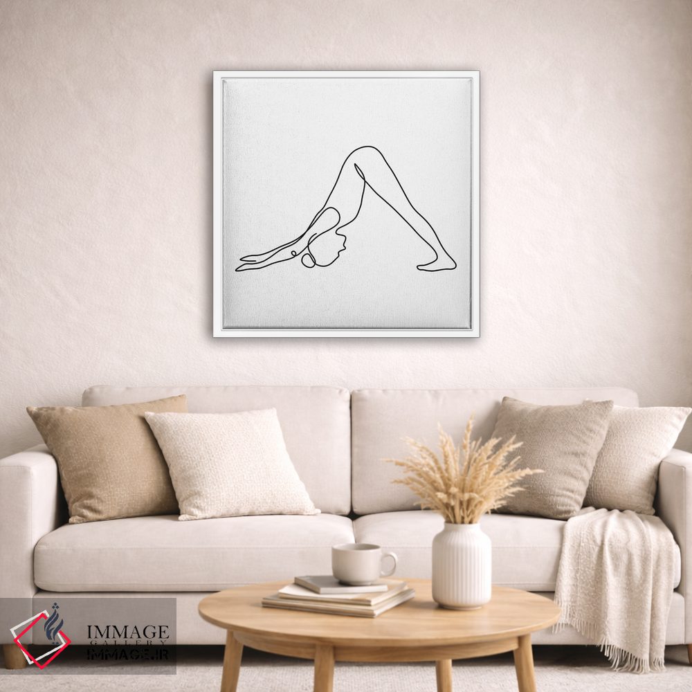 تابلو مینیمال ژست سگ سرپایین یوگا اثر باور کی - D3W