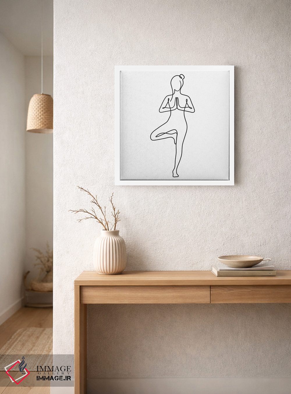 تابلو مینیمال ژست درخت یوگا اثر باور کی - D3W