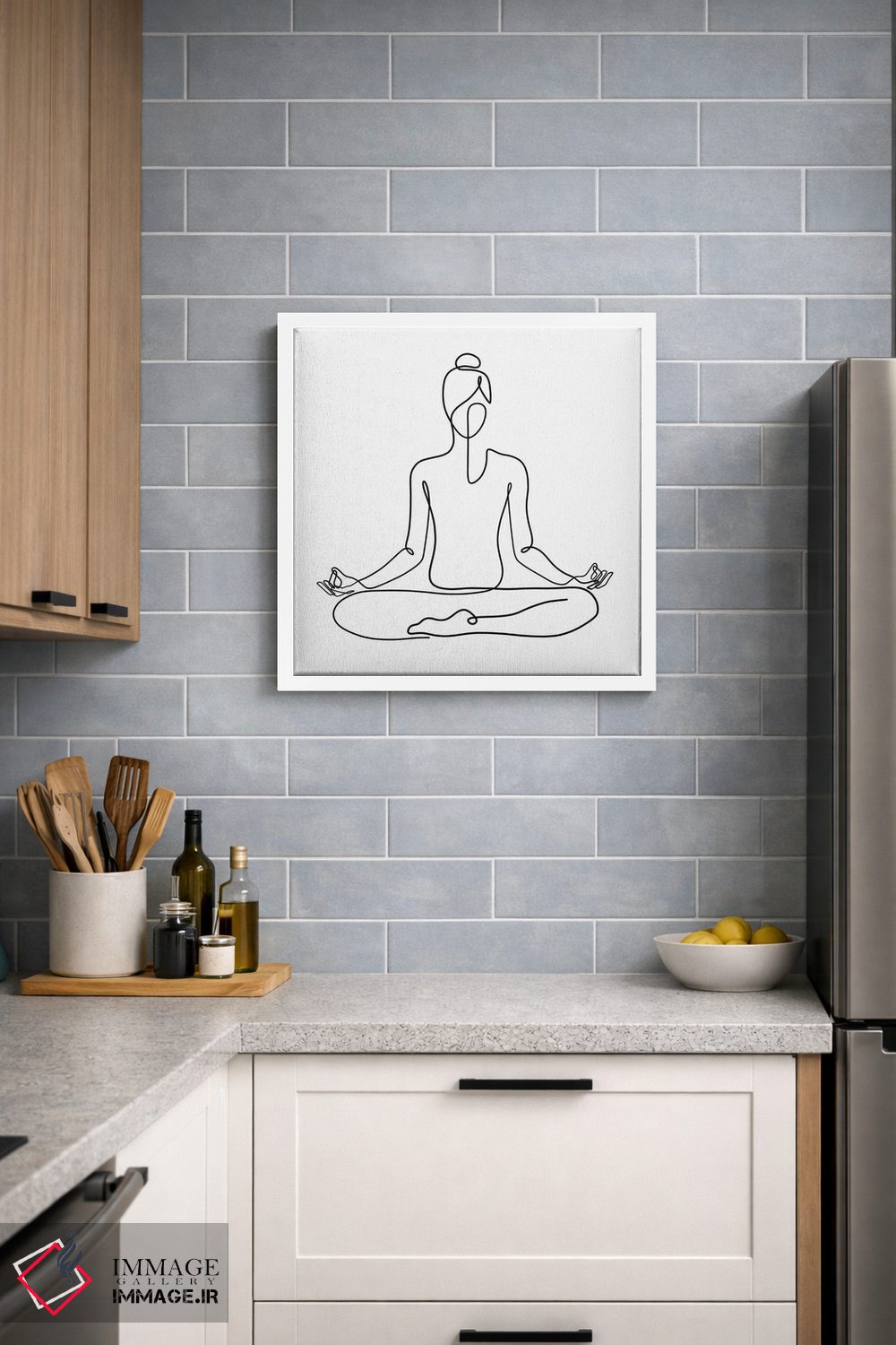 تابلو مینیمال ژست ناماسته یوگا اثر باور کی - D4W