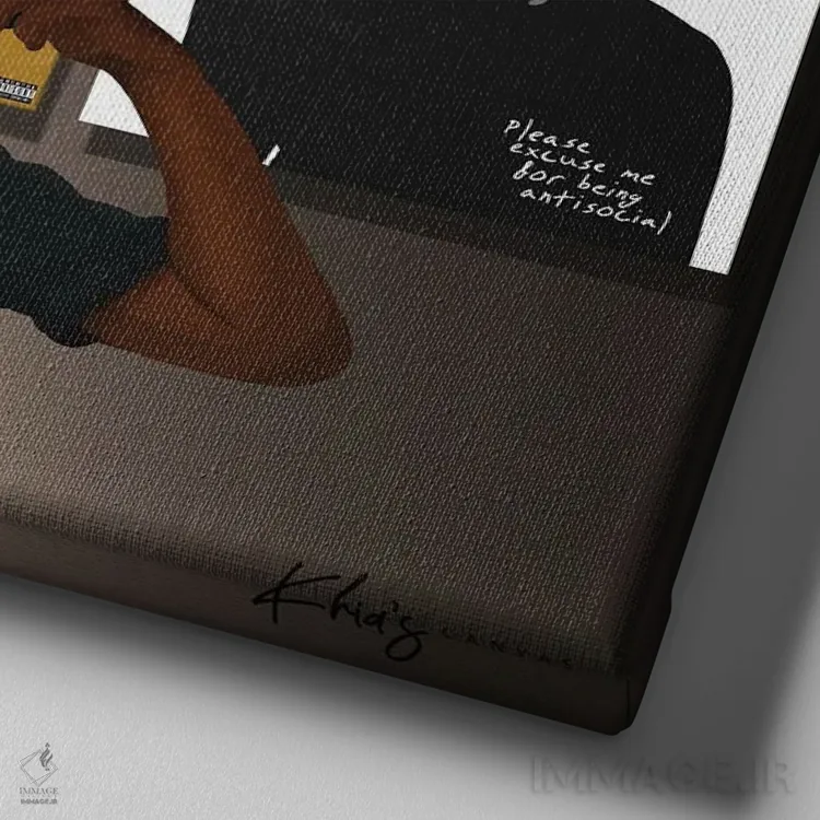 تابلو دکوراتیو قدرت موسیقی اثر خیا ای - نمای نزدیک بافت بوم