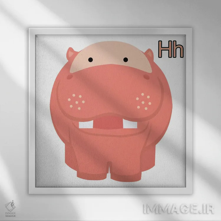 تابلو دکوراتیو H برای اسب آبی اثر فایو بای فایو کالکتیو - نمای قابدار سفید