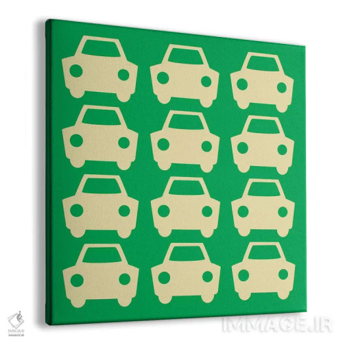 تابلو دکوراتیو ماشین های سبز بیپ بیپ اثر فایو بای فایو کالکتیو - نمای پرسپکتیو محصول