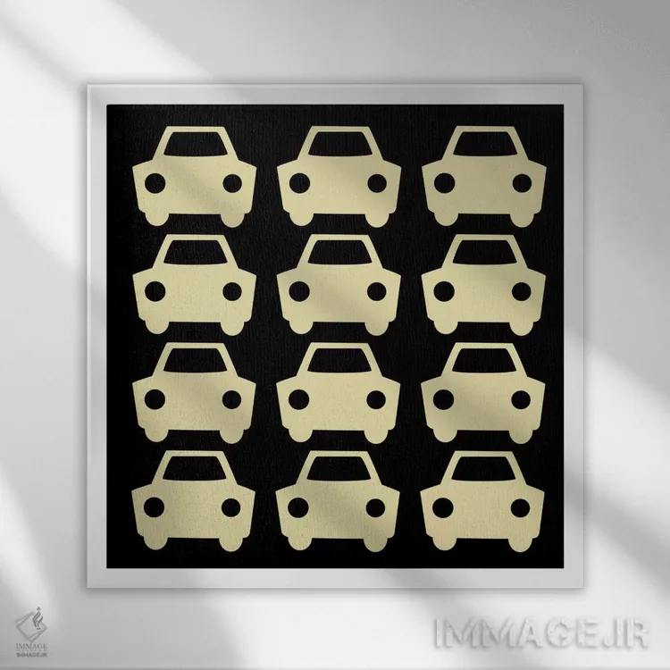 تابلو دکوراتیو ماشین های بیپ بیپ اثر فایو بای فایو کالکتیو - نمای قابدار سفید