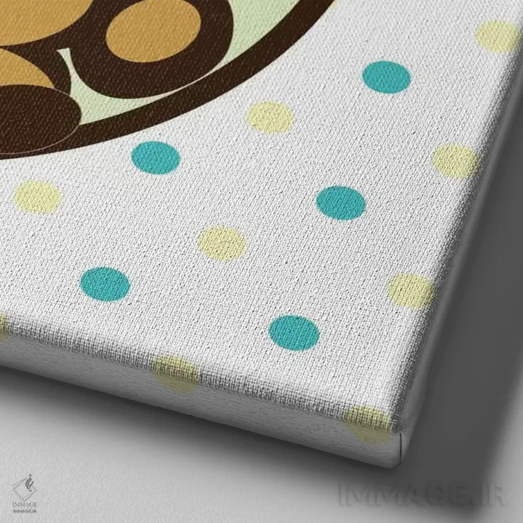 تابلو دکوراتیو صورت میمون خالدار اثر فایو بای فایو کالکتیو - نمای نزدیک بافت بوم