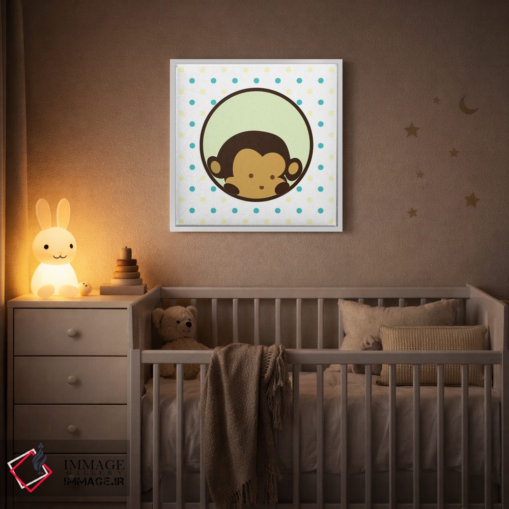 تابلو دکوراتیو صورت میمون خالدار اثر فایو بای فایو کالکتیو - D4W
