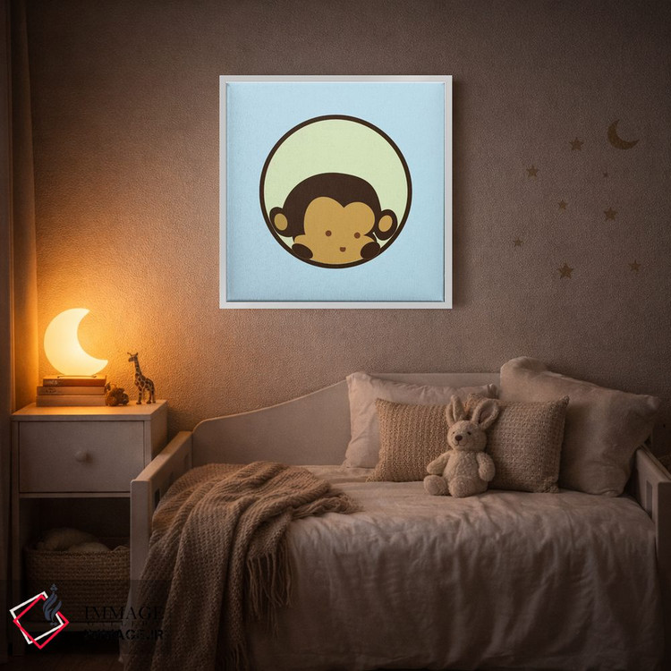 تابلو دکوراتیو صورت میمون آبی اثر فایو بای فایو کالکتیو - D3W