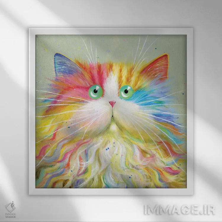 تابلو دکوراتیو موستا چو اثر کیم هاسکینز - نمای قابدار سفید