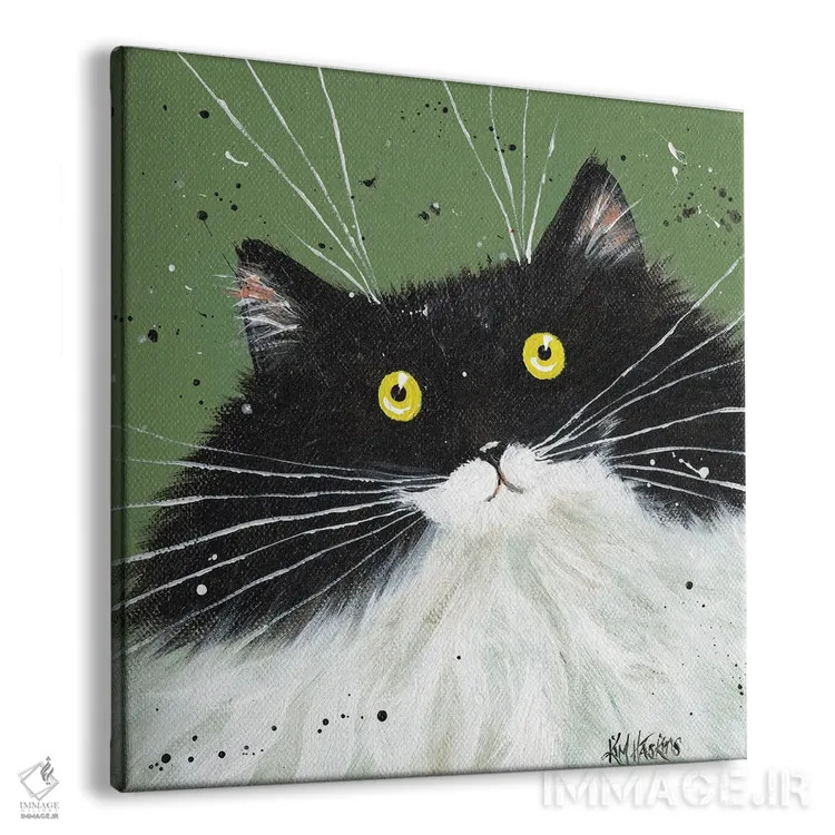 تابلو دکوراتیو تاکسیدو روی سبز نخودفرنگی اثر کیم هاسکینز - نمای پرسپکتیو محصول