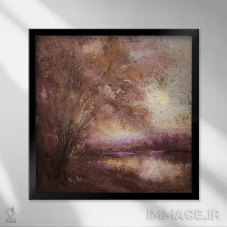 تابلو دکوراتیو عصر اثر کیم اشلمن - نمای قابدار مشکی