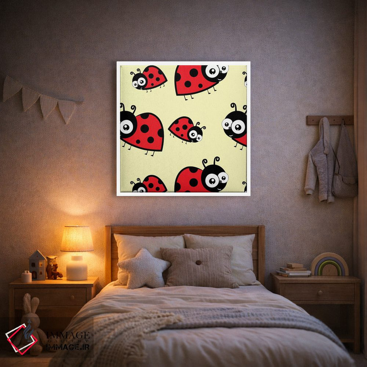 تابلو دکوراتیو کفشدوزک زرد اثر فایو بای فایو کالکتیو - D1W