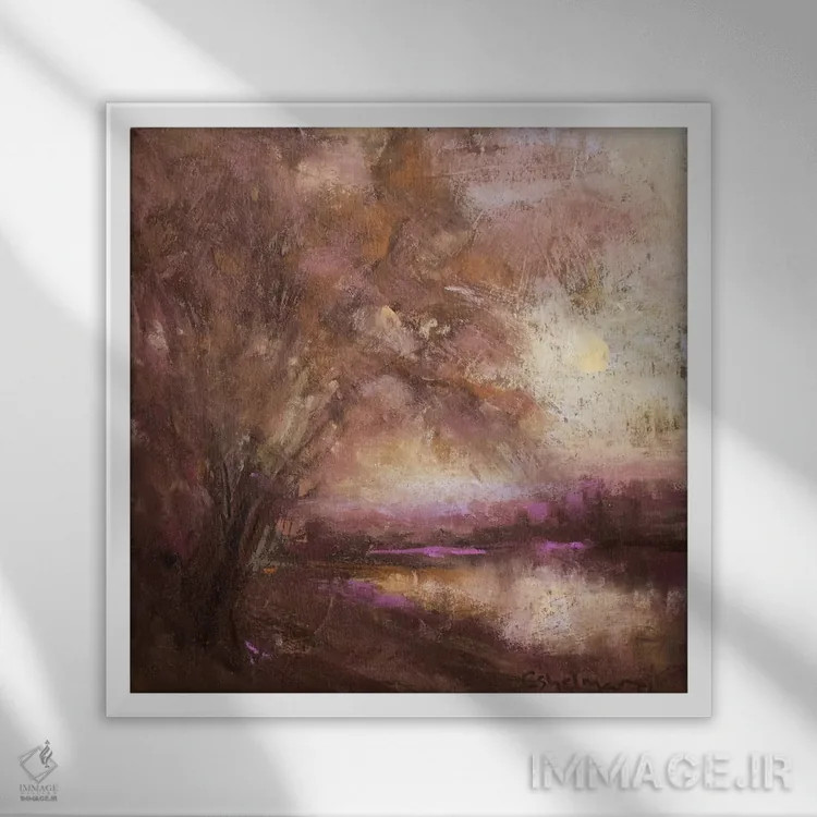 تابلو دکوراتیو عصر اثر کیم اشلمن - نمای قابدار سفید