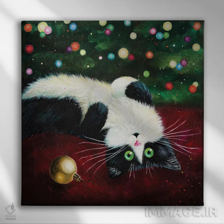 تابلو دکوراتیو گوی های تزئینی اثر کیم هاسکینز - نمای روبهرو روی دیوار