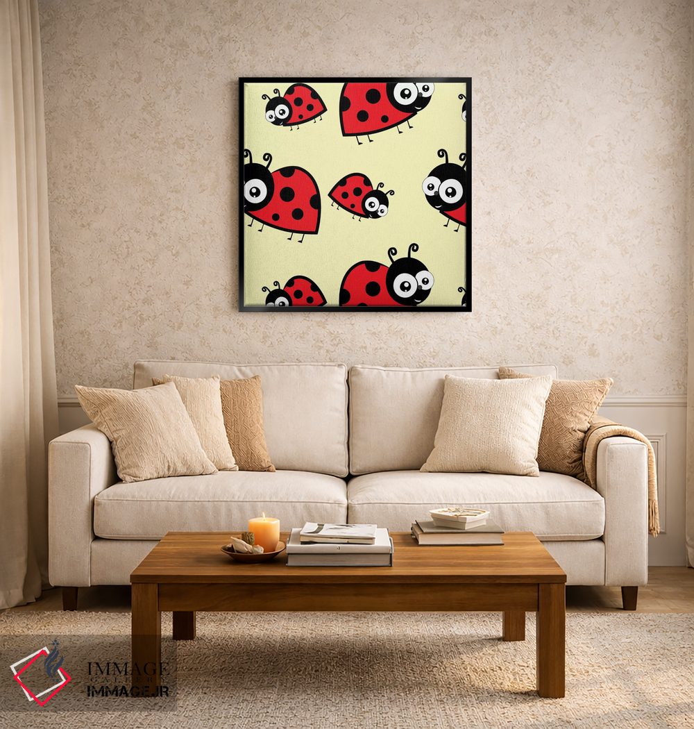 تابلو دکوراتیو کفشدوزک زرد اثر فایو بای فایو کالکتیو - D3B