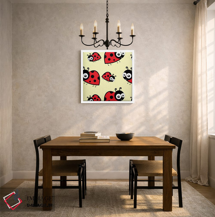 تابلو دکوراتیو کفشدوزک زرد اثر فایو بای فایو کالکتیو - D5W