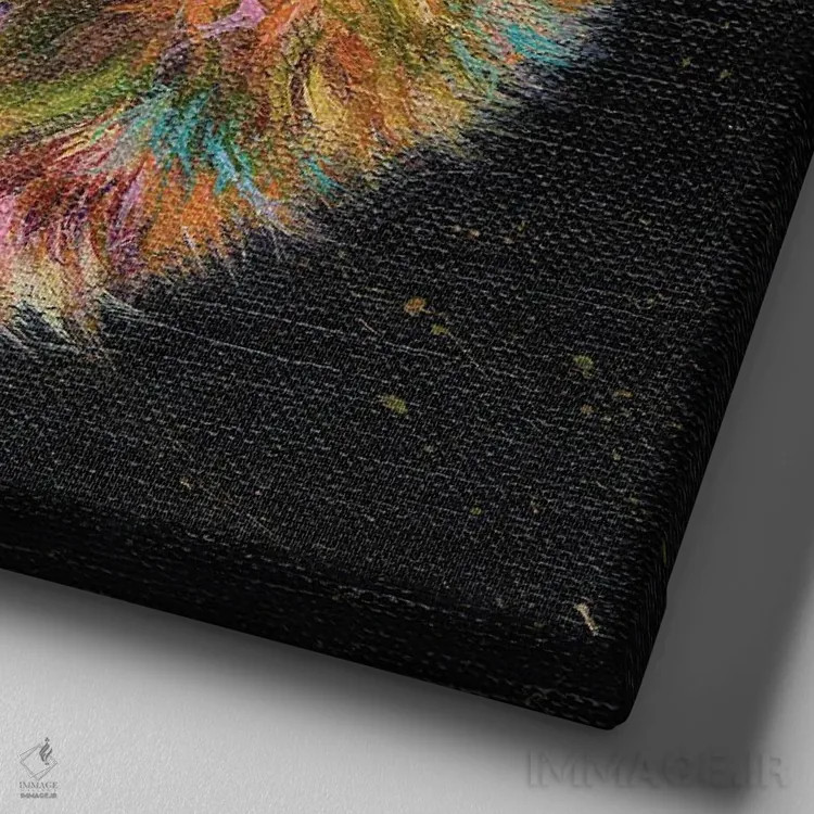 تابلو دکوراتیو پوفت اثر کیم هاسکینز - نمای نزدیک بافت بوم