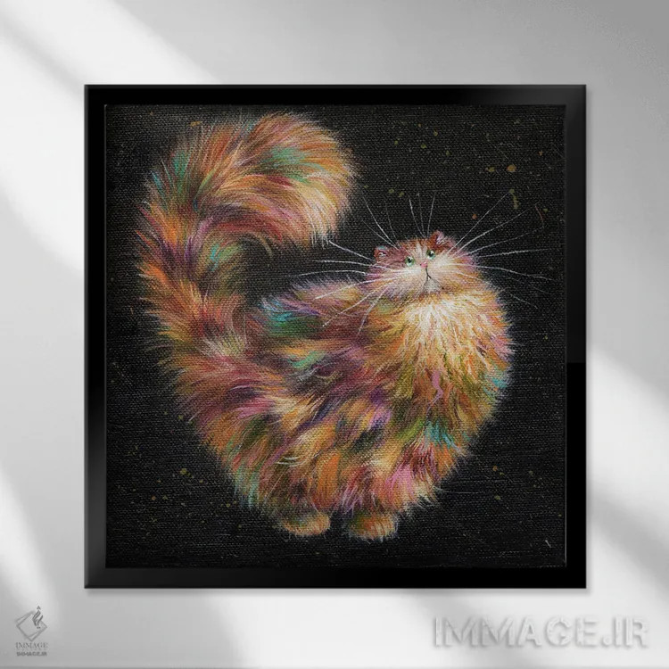 تابلو دکوراتیو پوفت اثر کیم هاسکینز - نمای قابدار مشکی