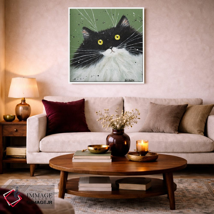 تابلو دکوراتیو تاکسیدو روی سبز نخودفرنگی اثر کیم هاسکینز - D3W