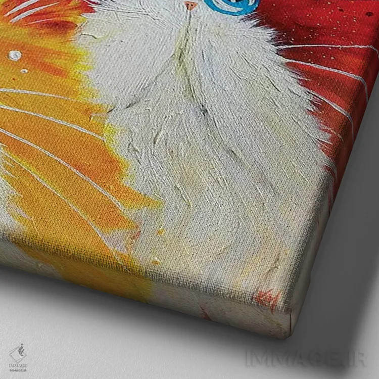 تابلو دکوراتیو جینجراما اثر کیم هاسکینز - نمای نزدیک بافت بوم