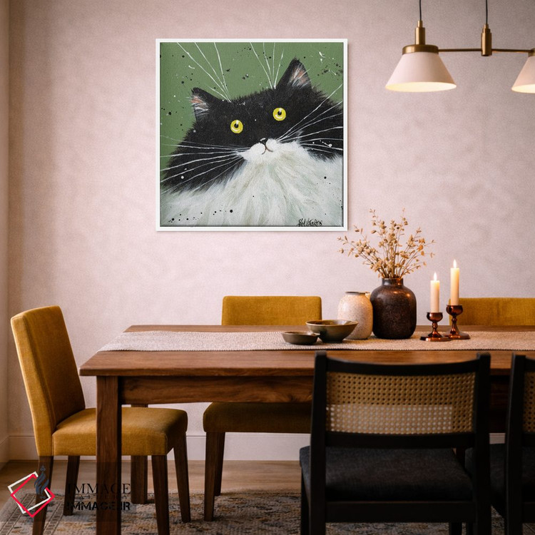 تابلو دکوراتیو تاکسیدو روی سبز نخودفرنگی اثر کیم هاسکینز - D4W