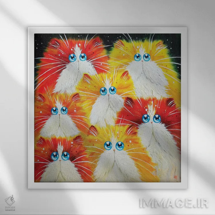 تابلو دکوراتیو جینجراما اثر کیم هاسکینز - نمای قابدار سفید