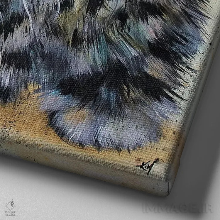 تابلو دکوراتیو فاس اثر کیم هاسکینز - نمای نزدیک بافت بوم