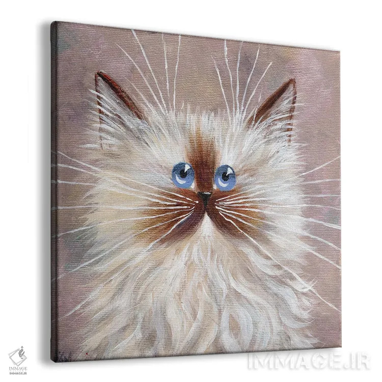 تابلو دکوراتیو بچه گربه سیل پوینت اثر کیم هاسکینز - نمای پرسپکتیو محصول