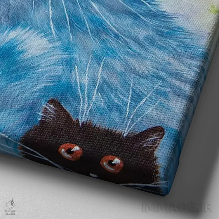 تابلو دکوراتیو هری، ویلیام، کوکو و پنی اثر کیم هاسکینز - نمای نزدیک بافت بوم