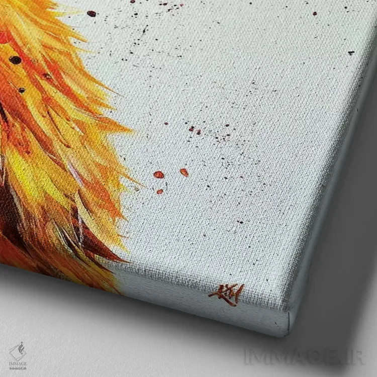 تابلو دکوراتیو فرناندو اثر کیم هاسکینز - نمای نزدیک بافت بوم