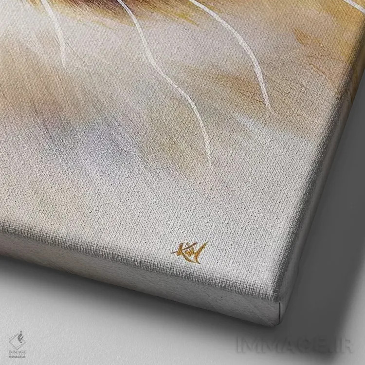 تابلو دکوراتیو گرترود اثر کیم هاسکینز - نمای نزدیک بافت بوم