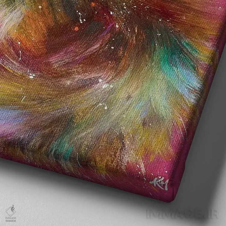 تابلو دکوراتیو نیکرباکر اثر کیم هاسکینز - نمای نزدیک بافت بوم