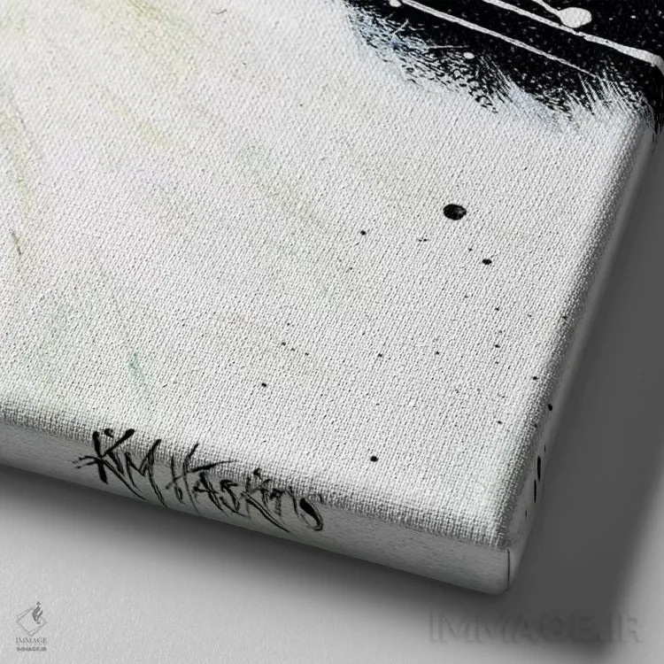 تابلو دکوراتیو حالت چطوره؟ اثر کیم هاسکینز - نمای نزدیک بافت بوم