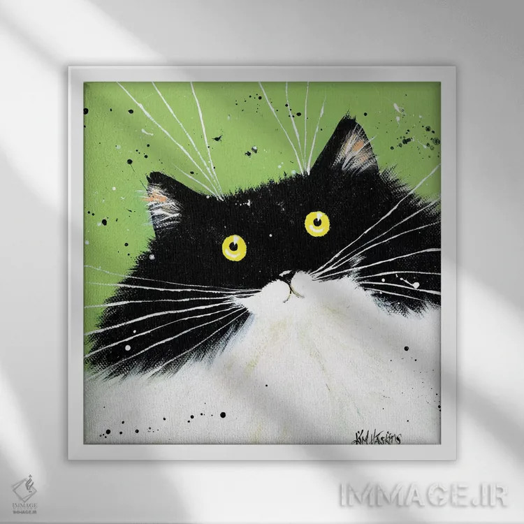 تابلو دکوراتیو حالت چطوره؟ اثر کیم هاسکینز - نمای قابدار سفید